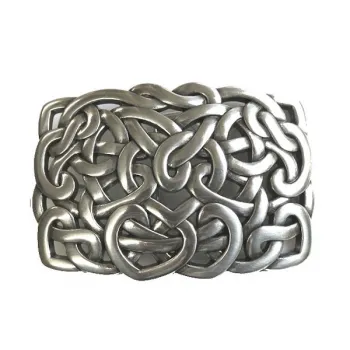 Design Belt Buckle Celtic Knot silver - Made in Italy - frontview